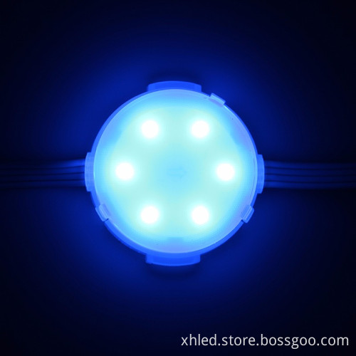 Factory Price DC24V 6leds 1.5W IP67 DMX512 RGB SMD5050 45mm Point LED